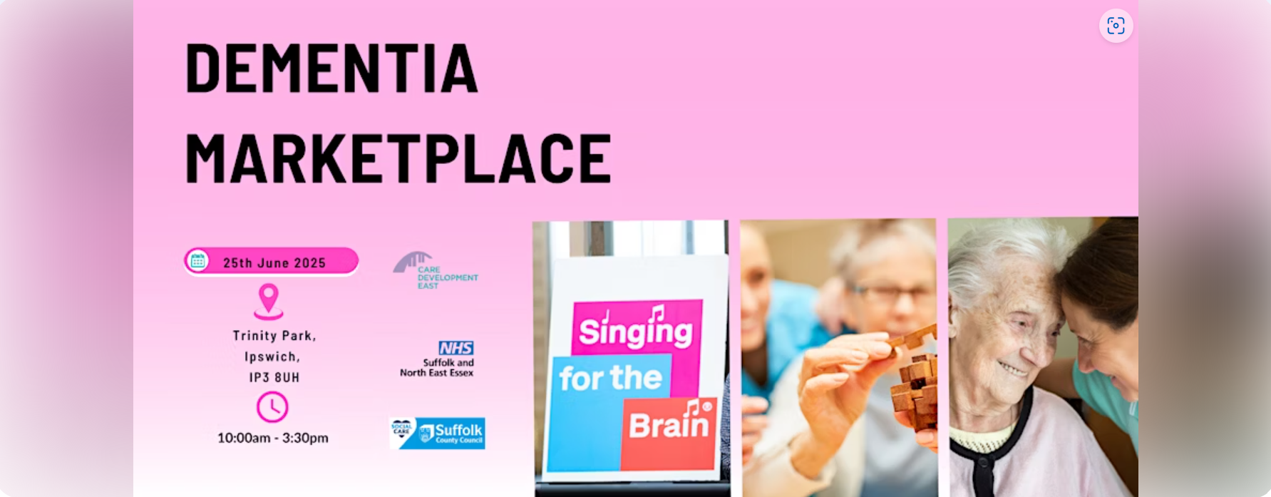 Attending the Dementia Marketplace event at Trinity Park, Ipswich IP3 8UH 1 Dementia Marketplace image